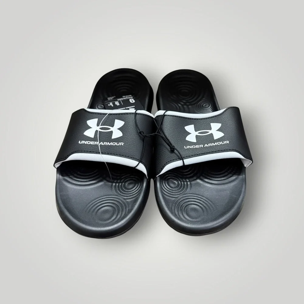 Under Armour Ignite Select Slides Mens 9 Black Athletic Sandals Sport Gym Pool